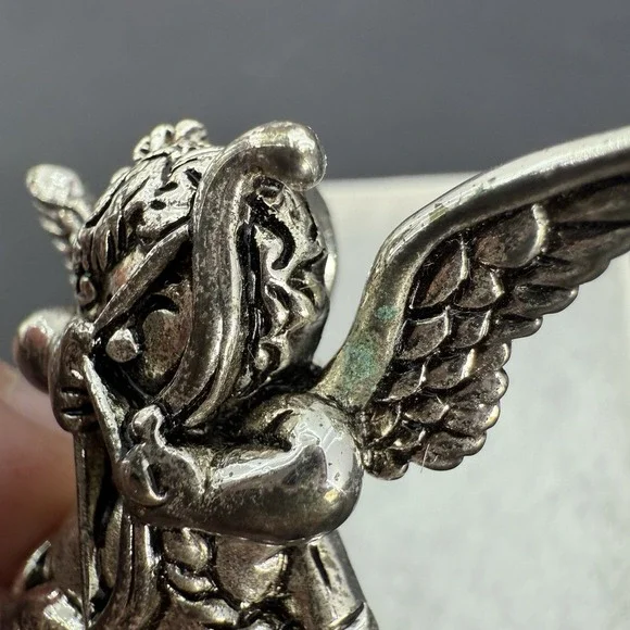SILVER TONE SLIDE PENDANT PIN CHERUB ANGEL CUPID'S BOW ARROW SCARF CLIP NEW - Picture 4 of 8